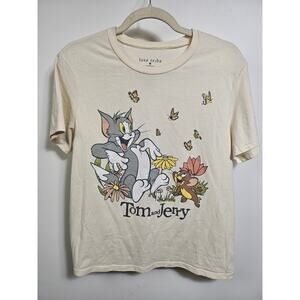 Love Tribe Tom & Jerry Women's Size M Beige Graphic T Shirt